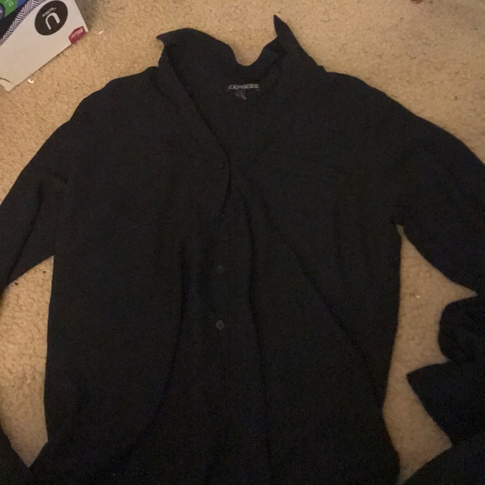 Black express button up